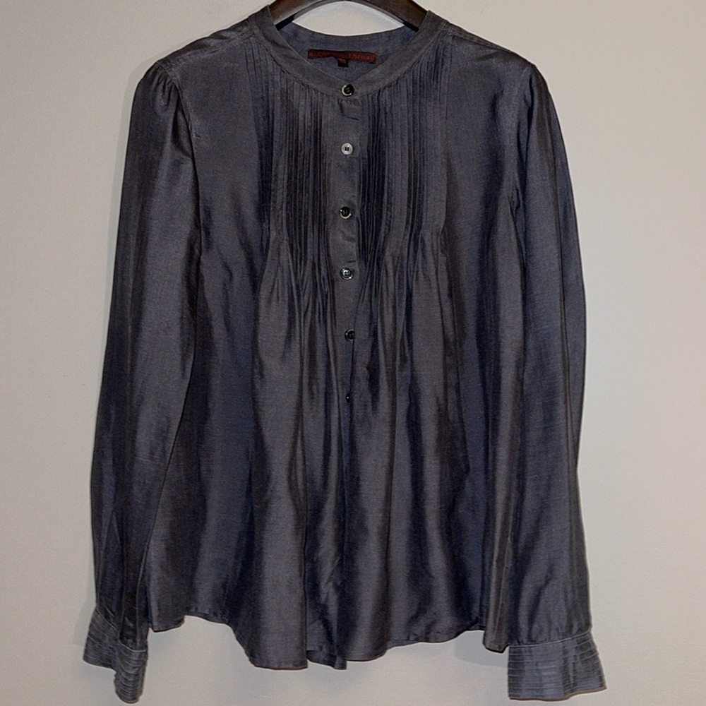 A Common Thread | Elegant Silk Pintuck Blouse - sz M/L